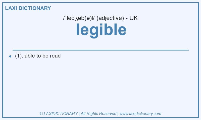 Definition legible in British English