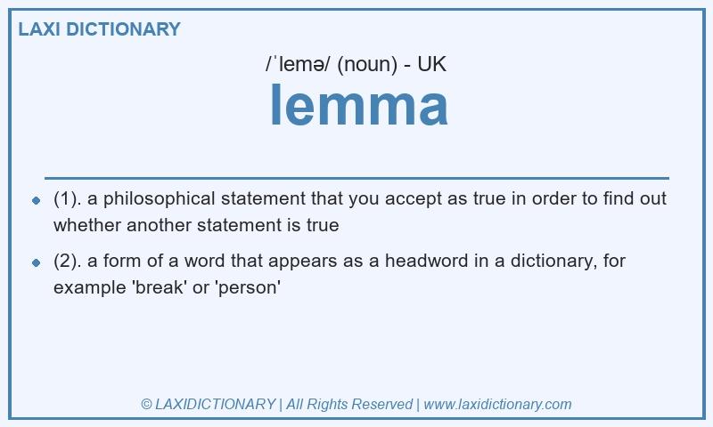 Definition lemma in British English