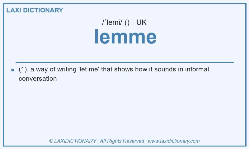 Definition lemme in British English