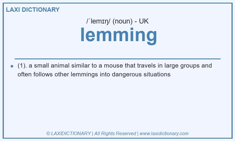 Definition lemming in British English