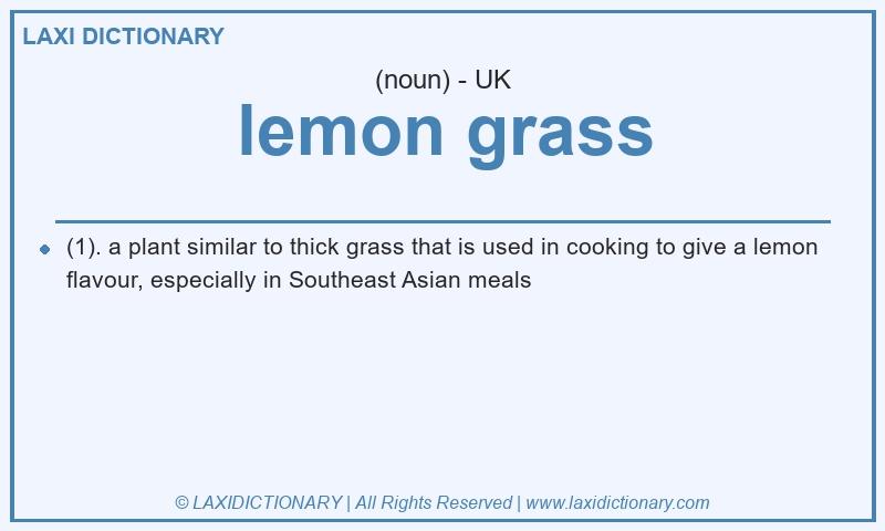 Definition lemon grass in British English
