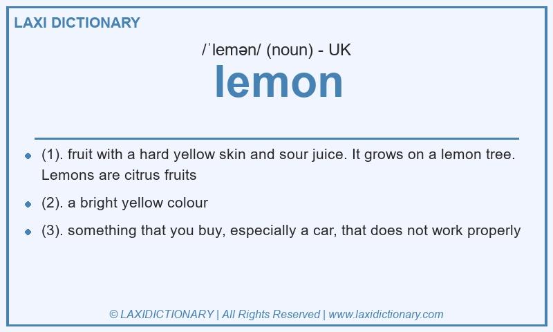 Definition lemon in British English