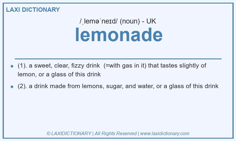 Definition lemonade in British English