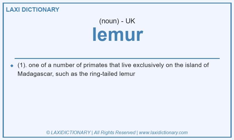 Definition lemur in British English