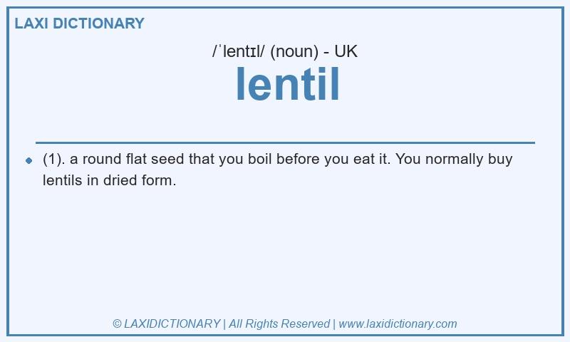 Definition lentil in British English
