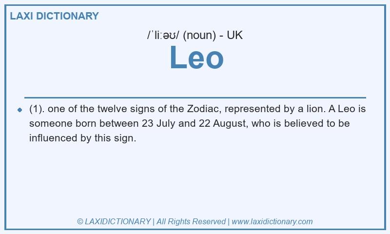 Definition Leo in British English