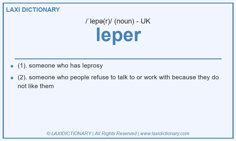 Definition leper in British English