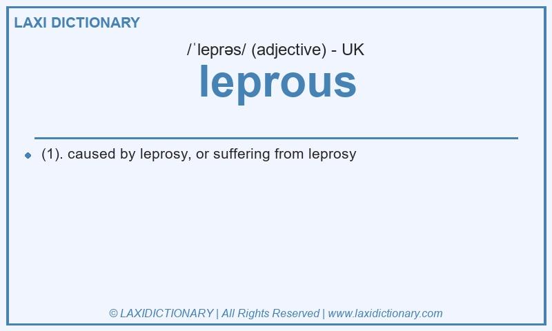 Definition leprous in British English