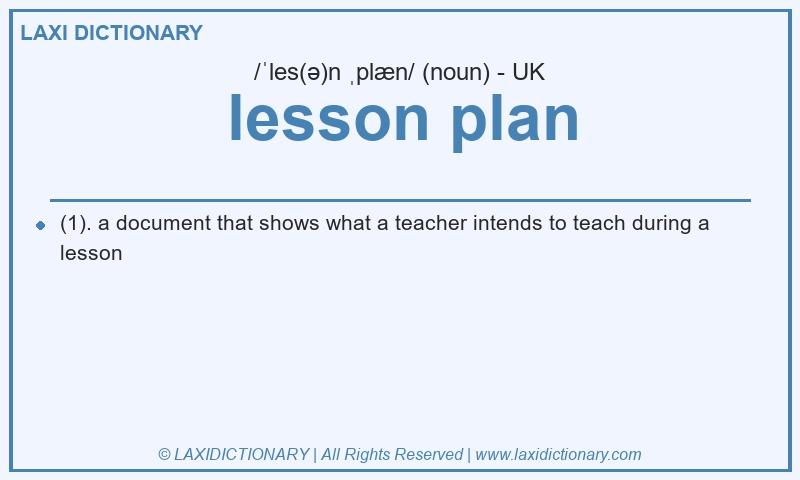 Definition lesson plan in British English