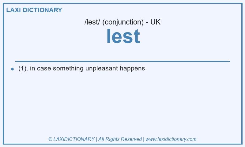 Definition lest in British English