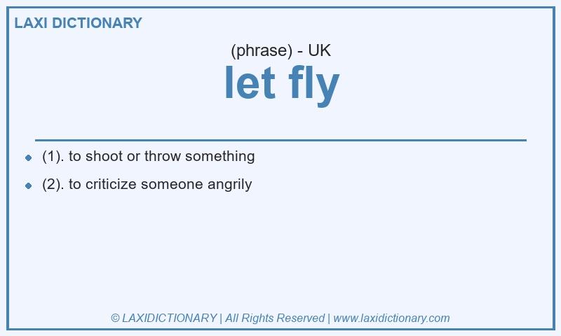 Definition let fly in British English