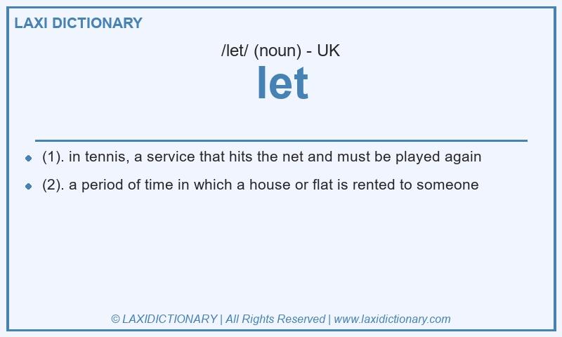 Definition let in British English