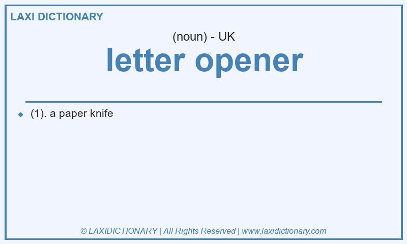 Definition letter opener in British English