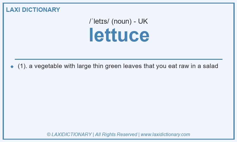 Definition lettuce in British English