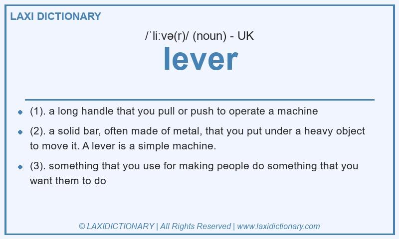 Definition lever in British English