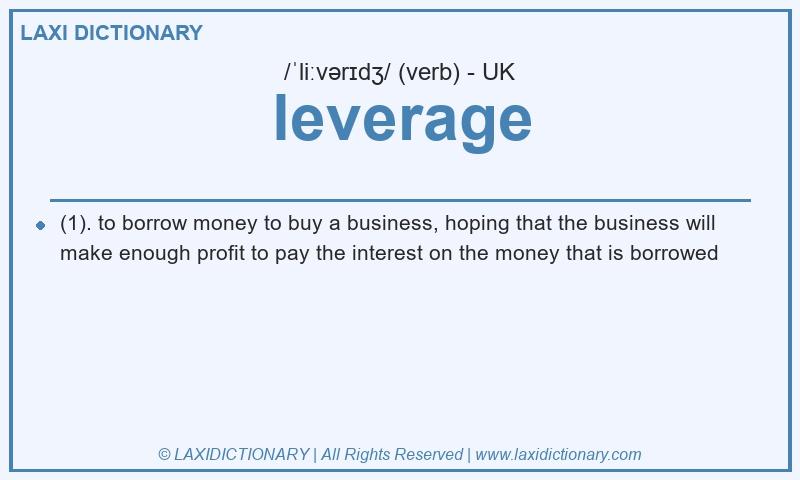 Definition leverage in British English
