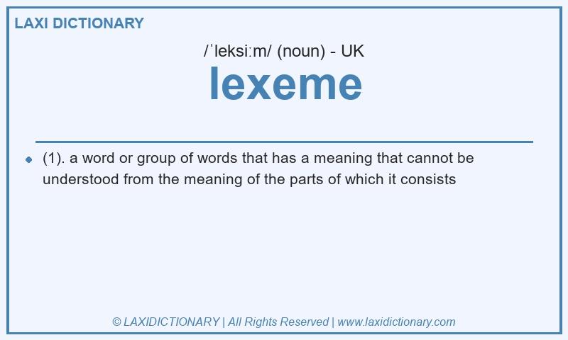 Definition lexeme in British English