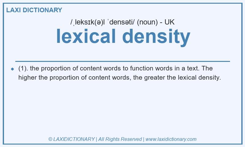 Definition lexical density in British English