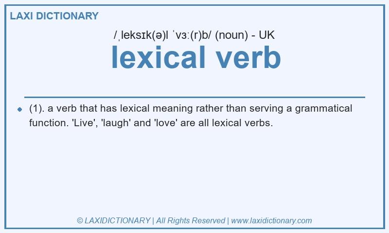 Definition lexical verb in British English