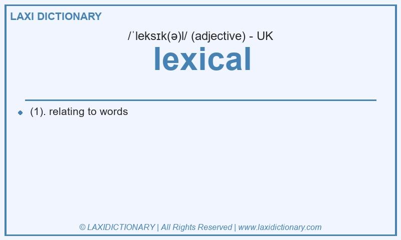 Definition lexical in British English