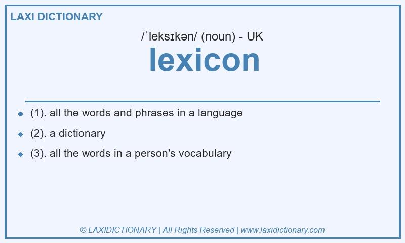Definition lexicon in British English