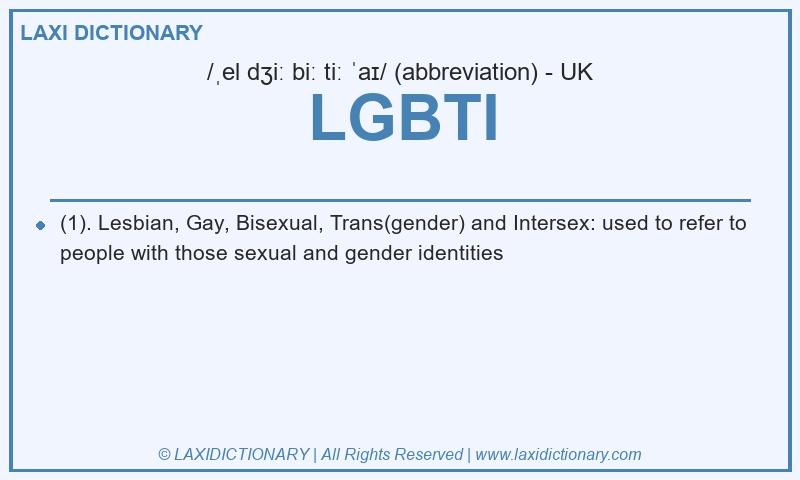Definition LGBTI in British English