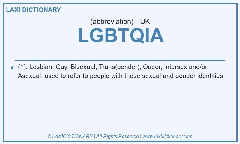 Definition LGBTQIA in British English