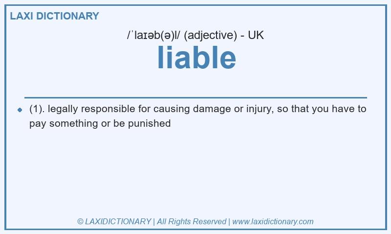 Definition liable in British English
