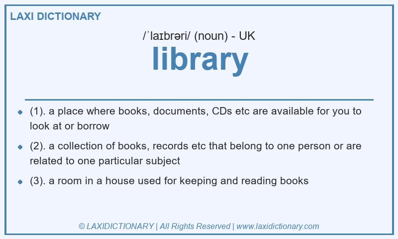 Definition library in British English