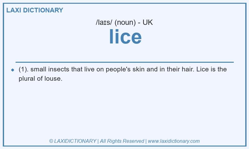 Definition lice in British English