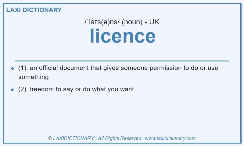 Definition licence in British English