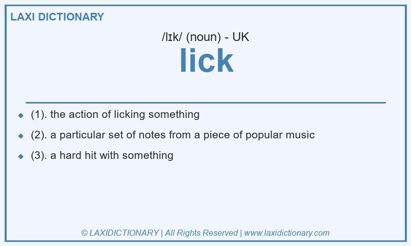 Definition lick in British English