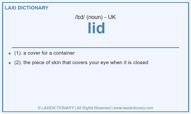 Definition lid in British English
