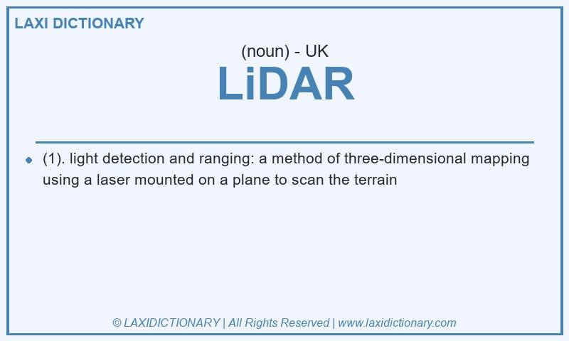 Definition LiDAR in British English