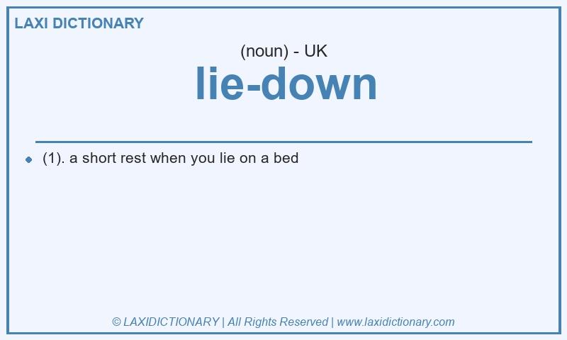 Definition lie-down in British English