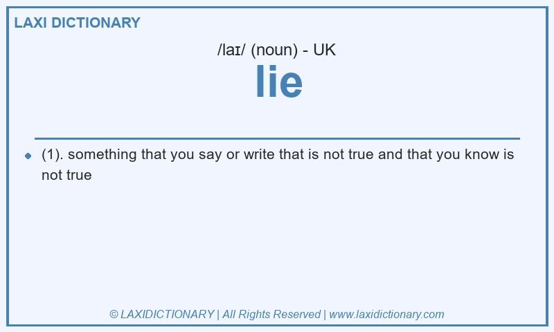 Definition lie in British English