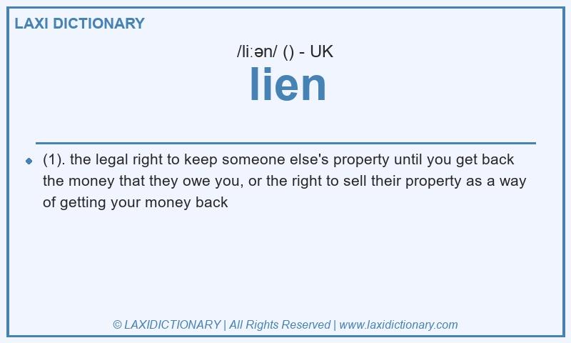 Definition lien in British English