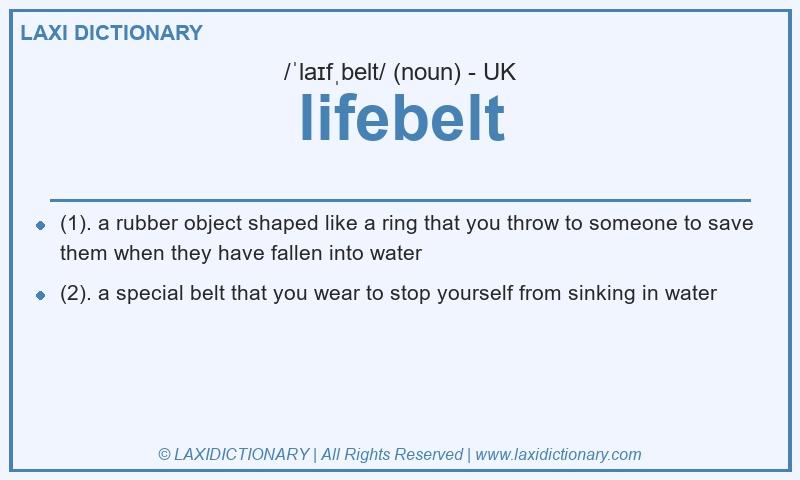 Definition lifebelt in British English