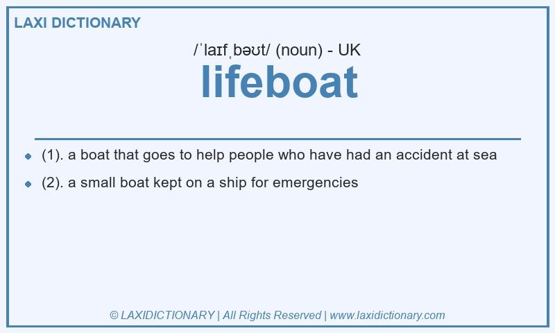 Definition lifeboat in British English