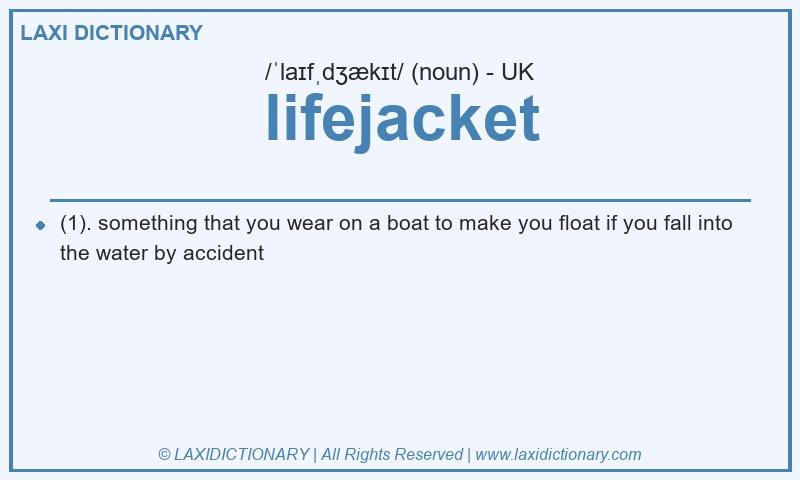 Definition lifejacket in British English