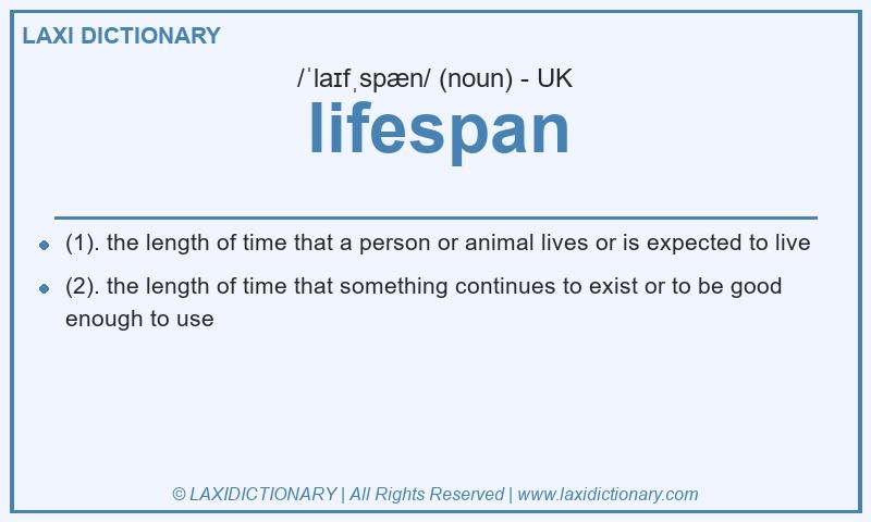 Definition lifespan in British English