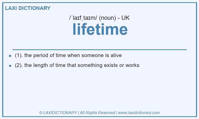 Definition lifetime in British English