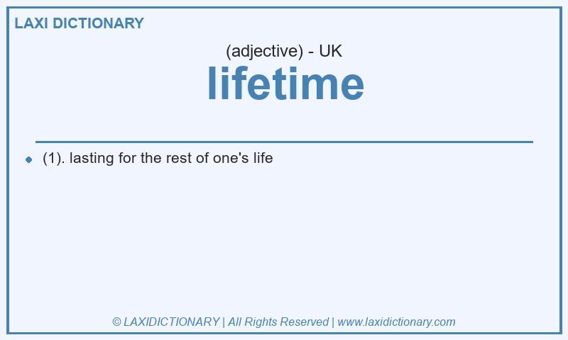 Definition lifetime in British English