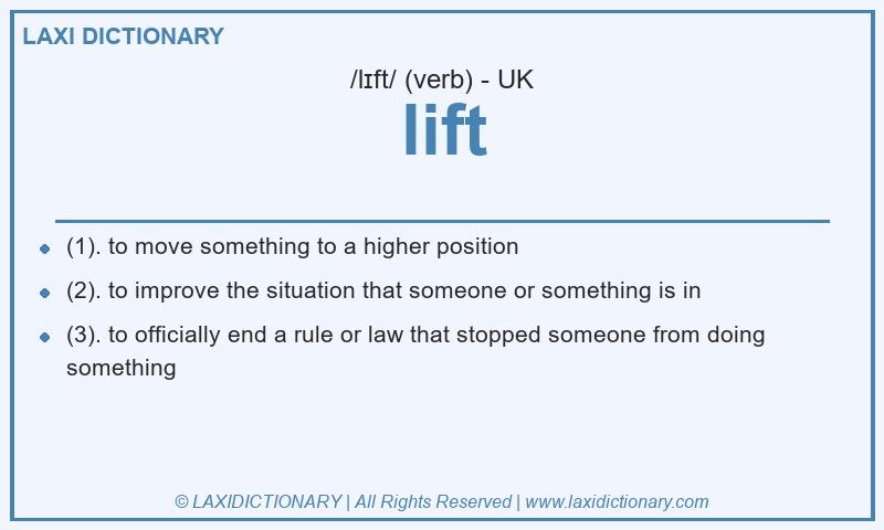Definition lift in British English