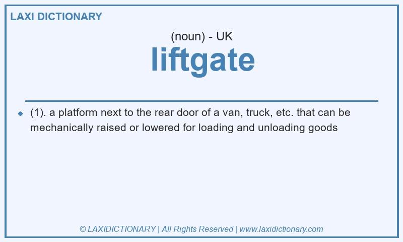 Definition liftgate in British English