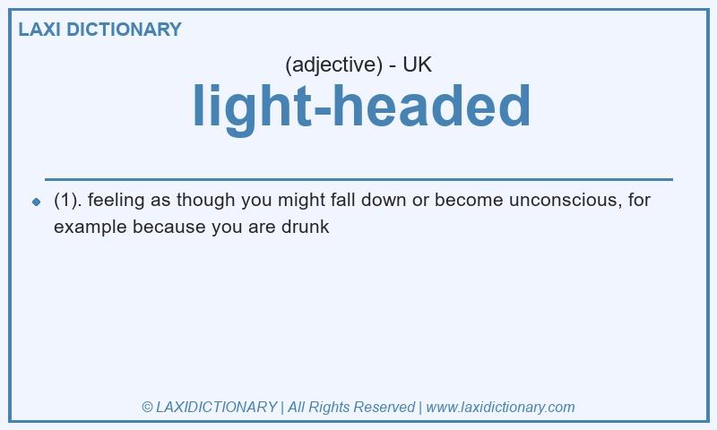 Definition light-headed in British English