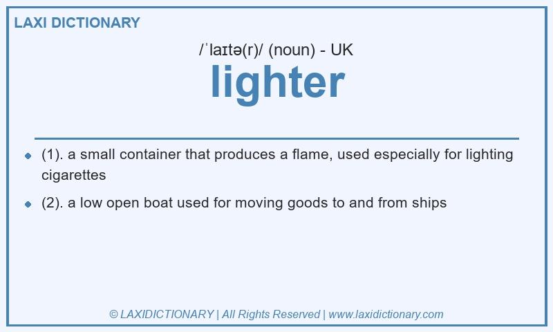 Definition lighter in British English