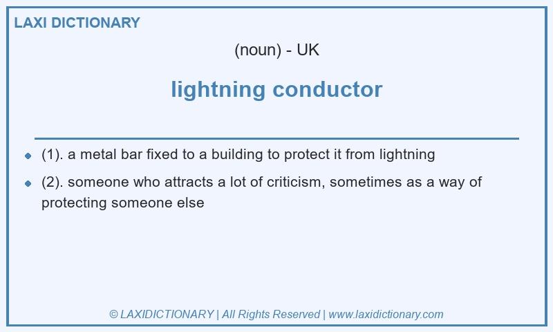 Definition lightning conductor in British English