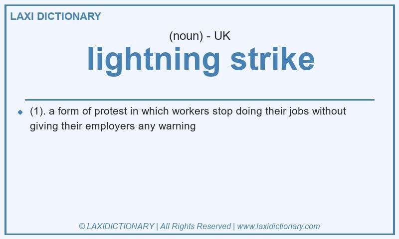 Definition lightning strike in British English