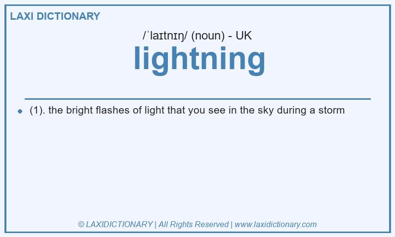 Definition lightning in British English